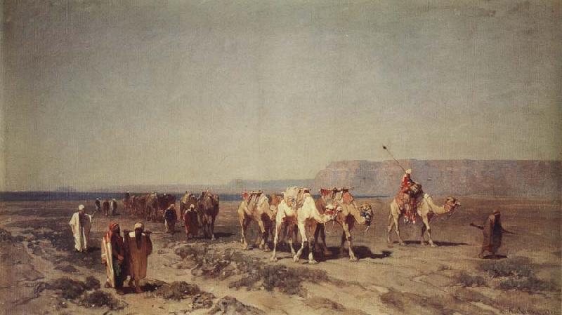 Alberto Pasini Caravan on the Shores of the Red Sea China oil painting art